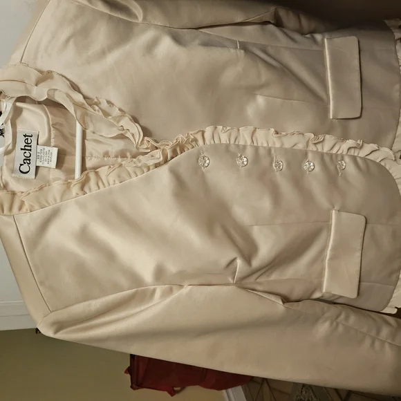 Cachet Cream Ruffled Blazer - Picture 1 of 3